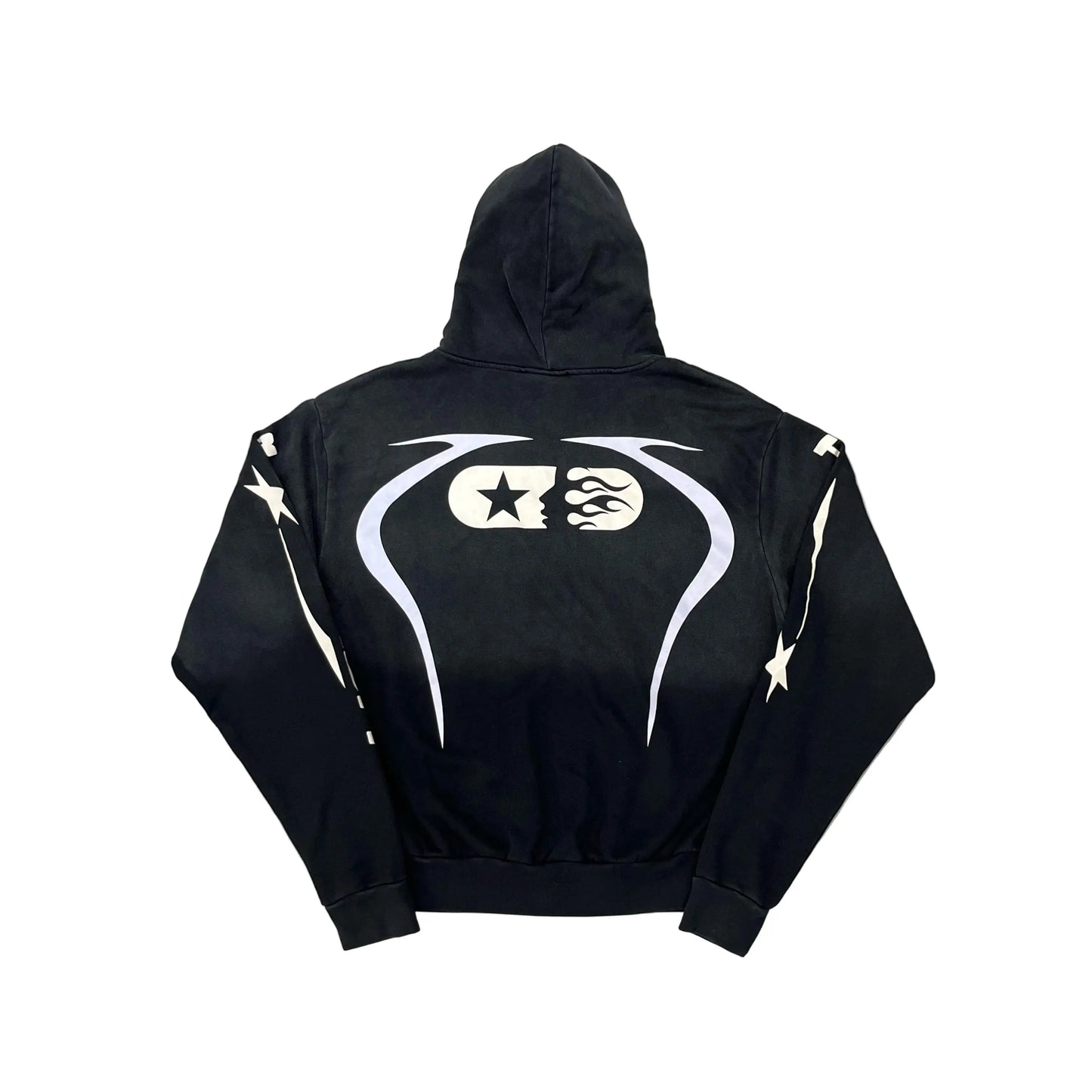 Sp5der | Logo Hoodie + Sweatpants Set | Black/White Hellstar