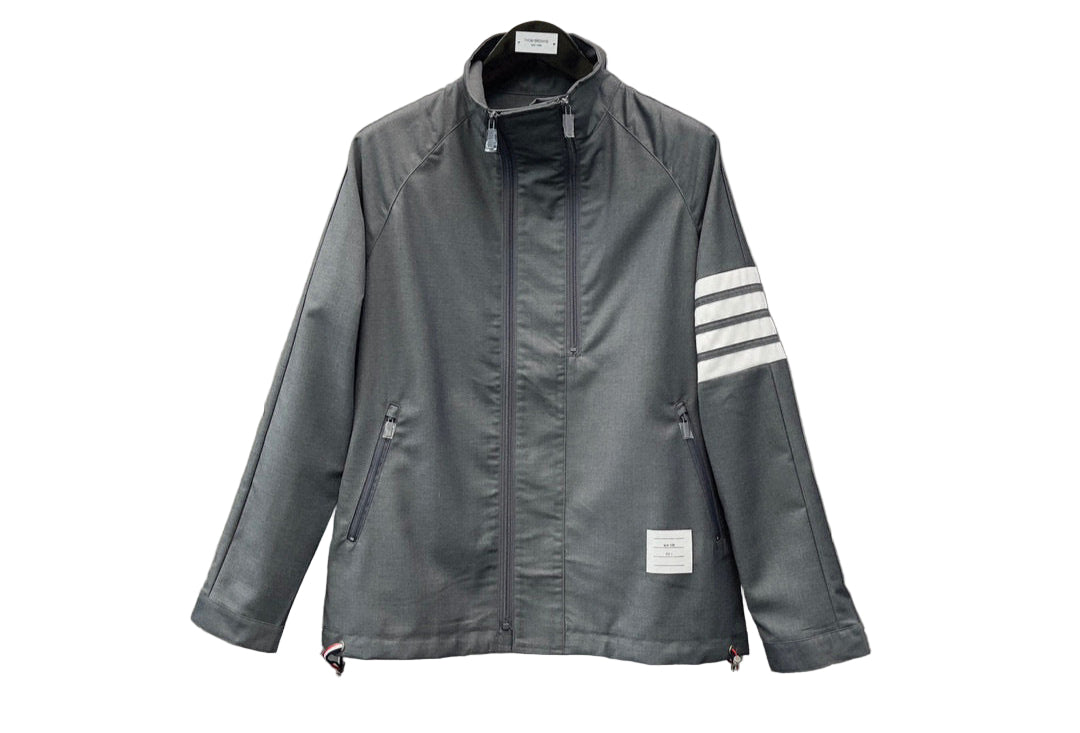 Thom Browne | Four-Bar Track Jacket | Grey & Navy
