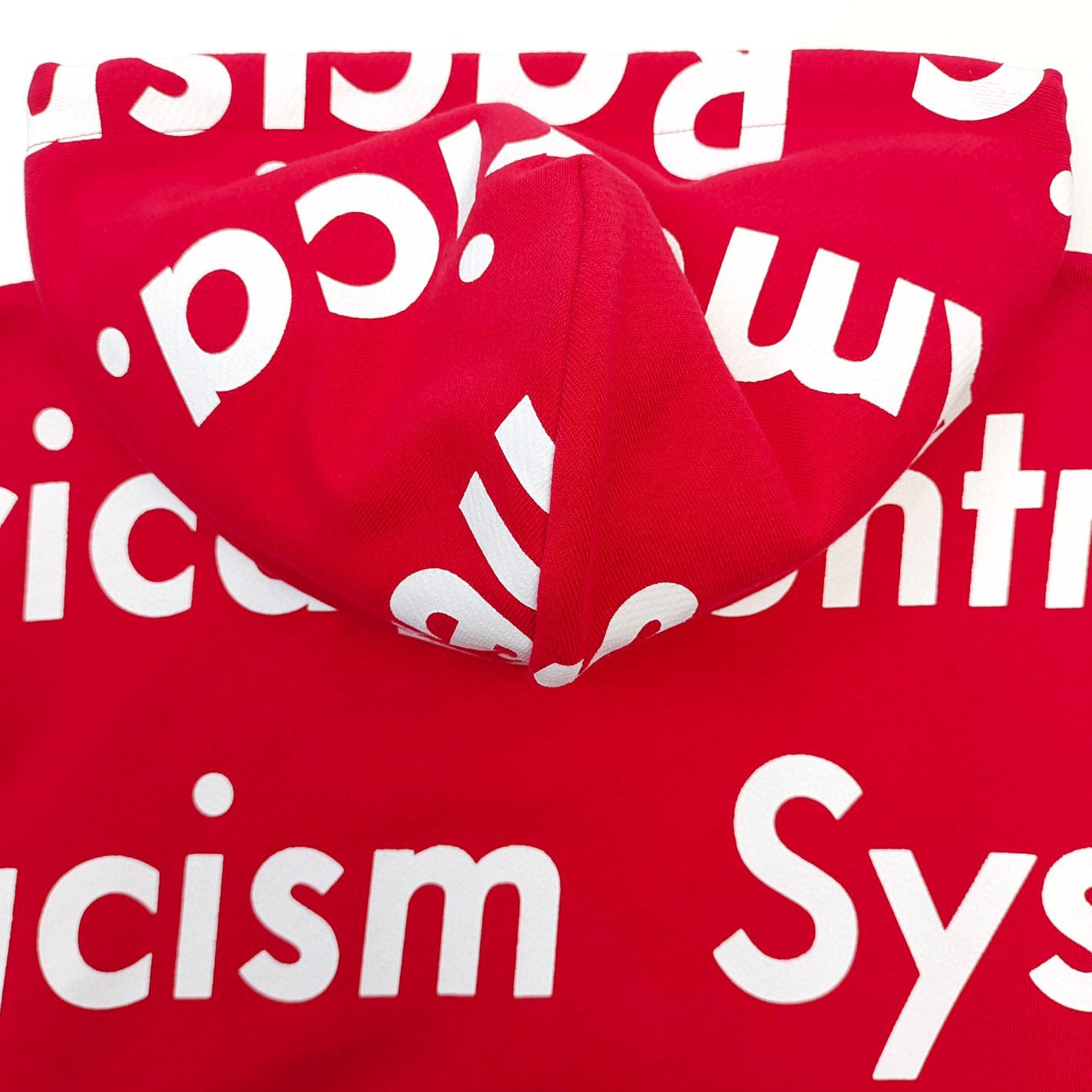 Denim Tears x Arthur Rafa | Systemic Racism Controls America Zip Up Hoodie | Red/White