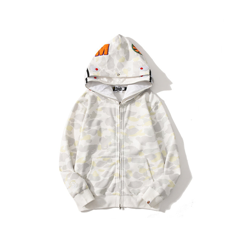 BAPE | Shark Full Zip Hoodie | Black, White & Glow Camo Jacket