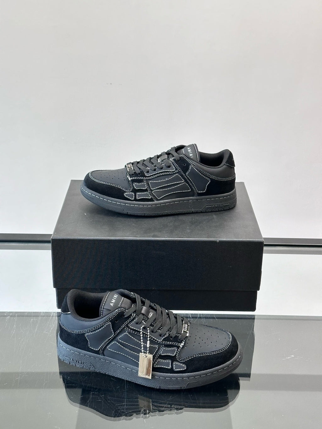 Amiri | Skel Low Sneakers | Black & White Leather