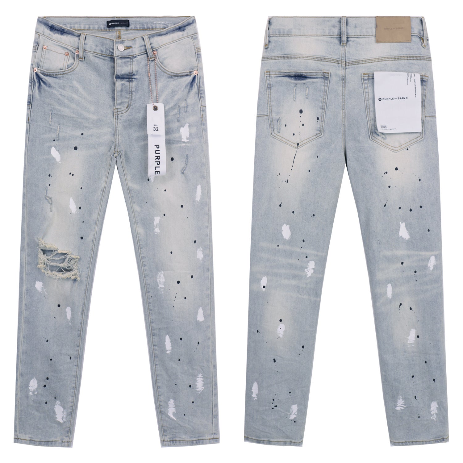 Purple Brand | P001 Skinny Jeans | Light Blue Distressed