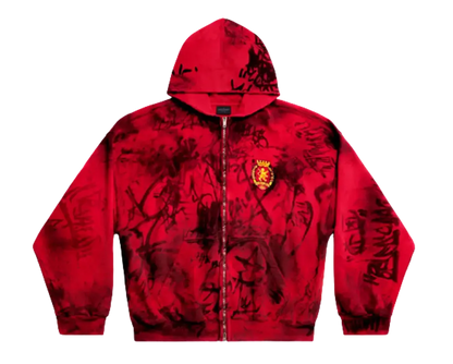 Balenciaga | Skater Red Gaffer | Graffiti Zip Up Hoodie Balenciaga