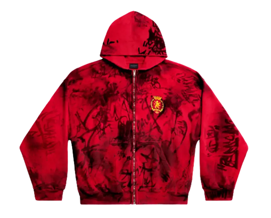 Balenciaga | Skater Red Gaffer | Graffiti Zip Up Hoodie Balenciaga