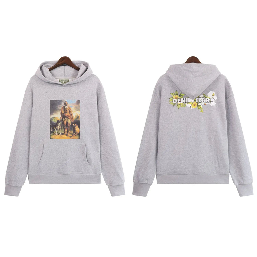 Denim Tears | Black Lazarus Hoodie | Front & Back Graphic Denim Tears