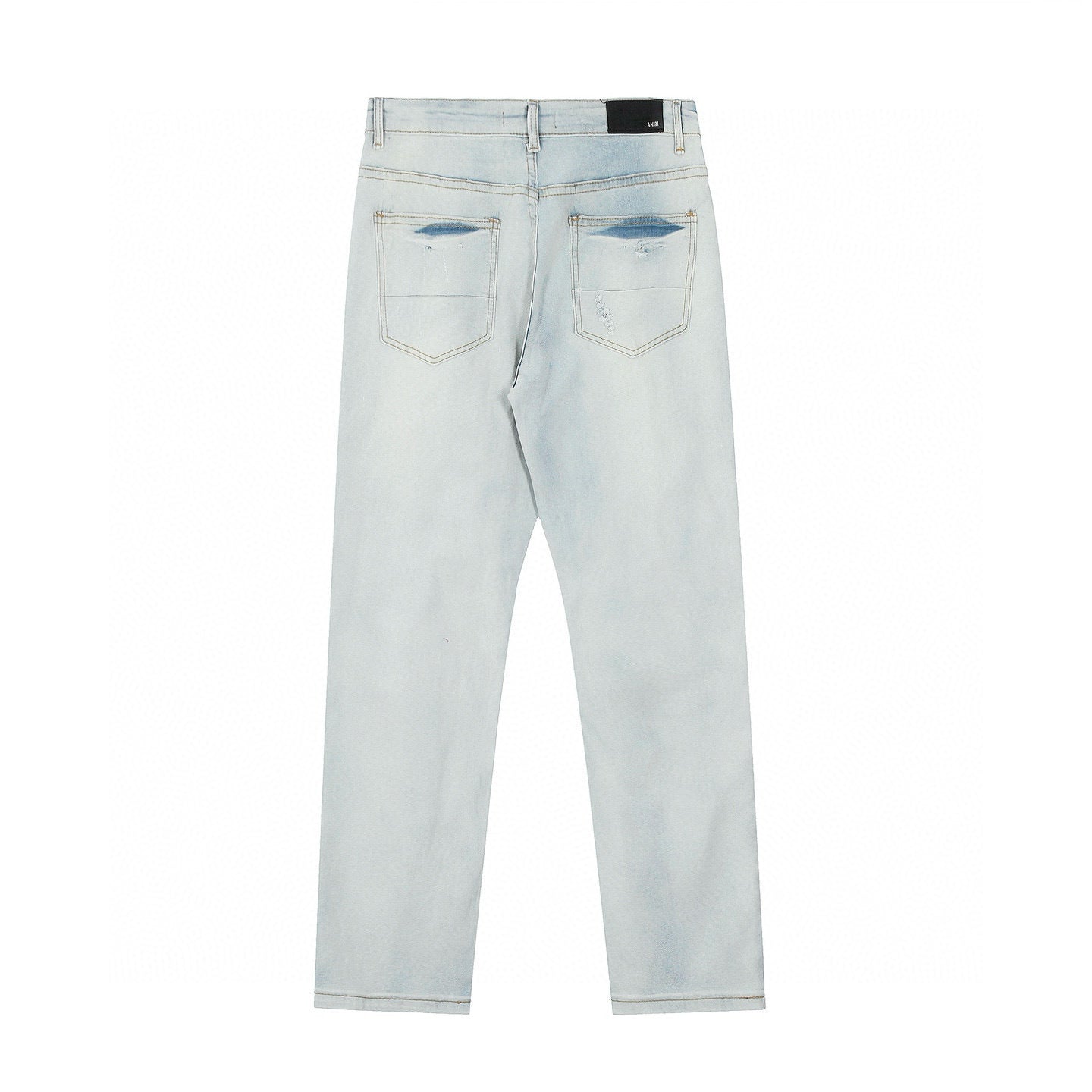 Amiri | MX1 Leather Patch Distressed Jeans | Indigo