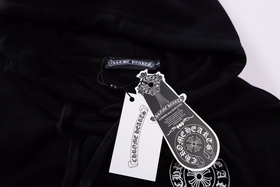 Chrome Hearts | Cross Motif Los Angeles Hoodie in Black & White