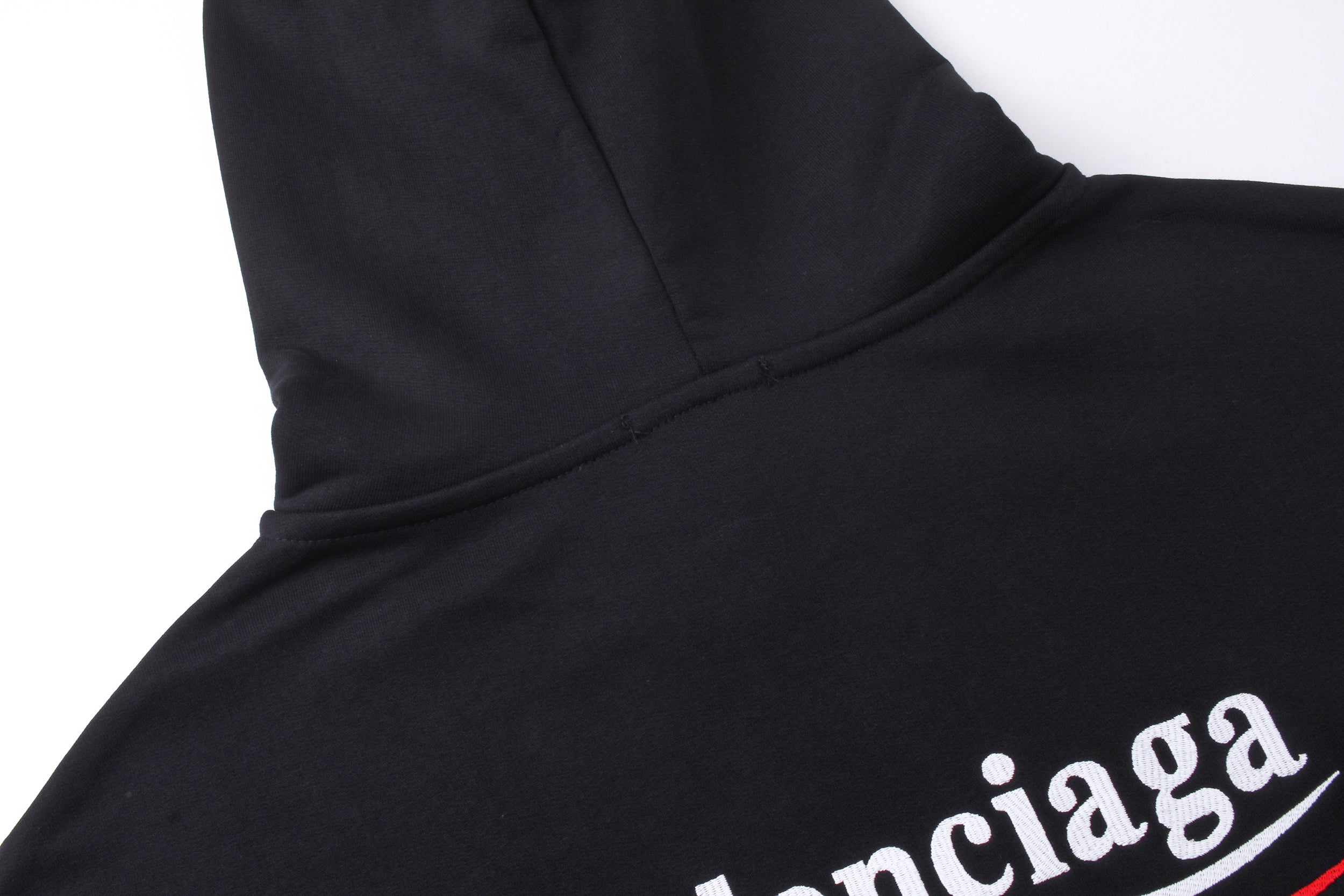 Balenciaga | Black Red Stripe Logo Hoodie