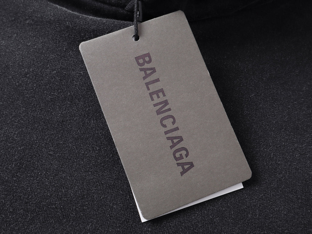 Balenciaga | Charcoal BB Distorted Logo Hoodie