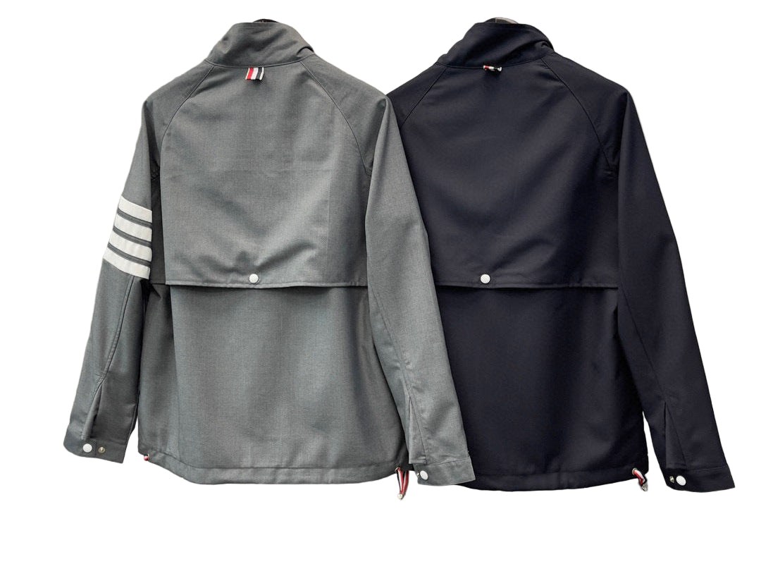 Thom Browne | Four-Bar Track Jacket | Grey & Navy