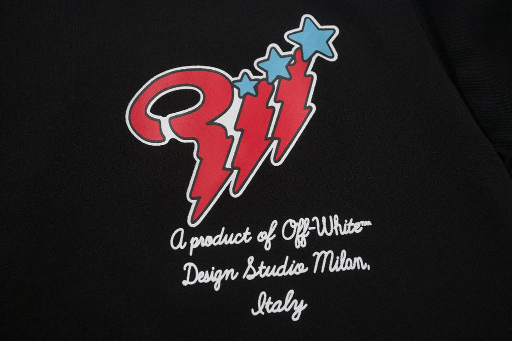 Off White | Retro Anime Graphic Tee | Red, White, or Two-Tone Off-White