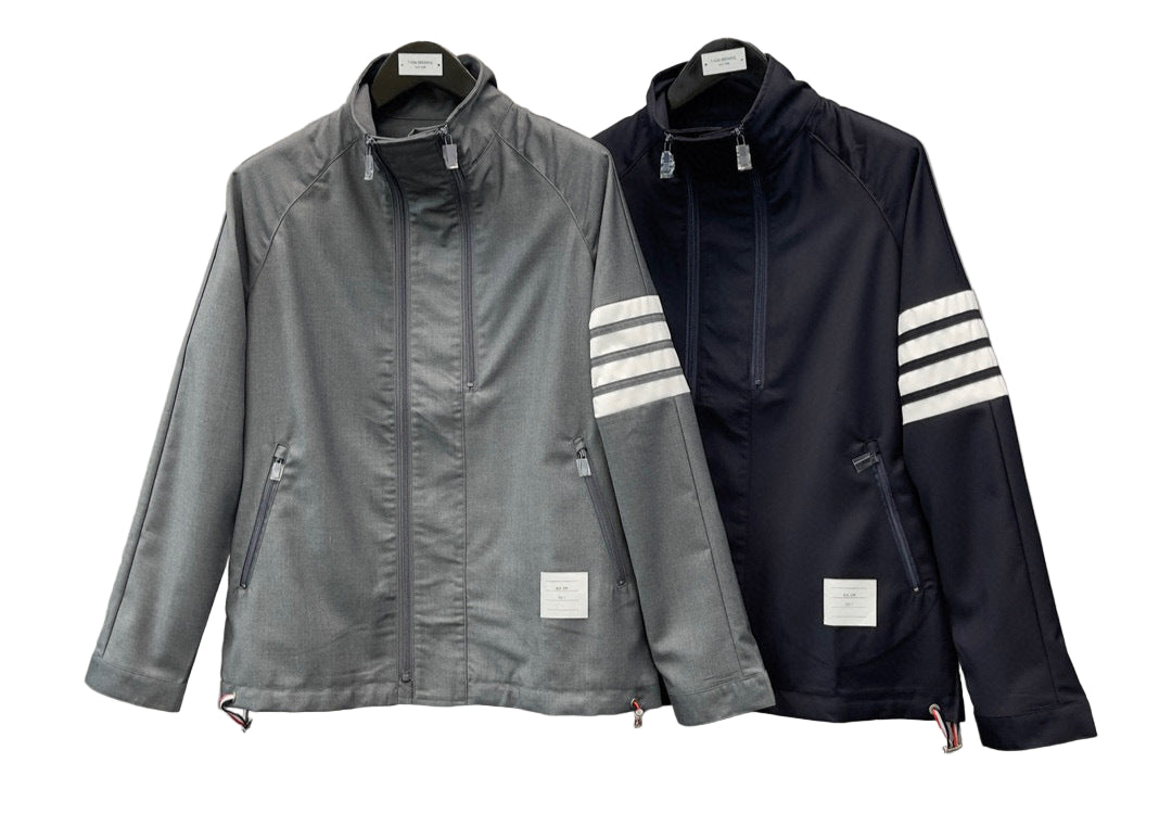 Thom Browne | Four-Bar Track Jacket | Grey & Navy