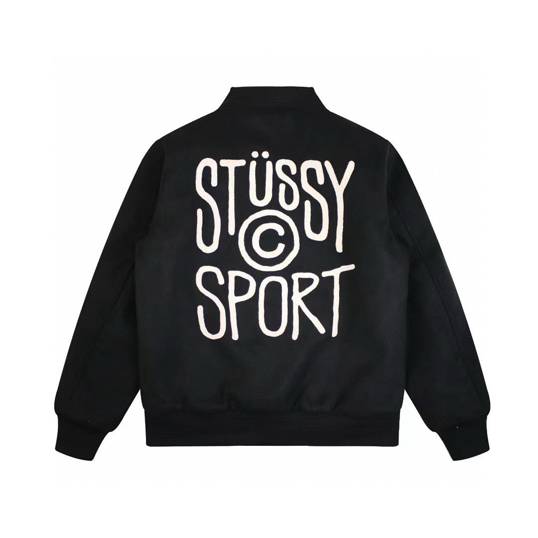 Stüssy | Sport Wool Varsity Jacket | Black, Blue, Beige
