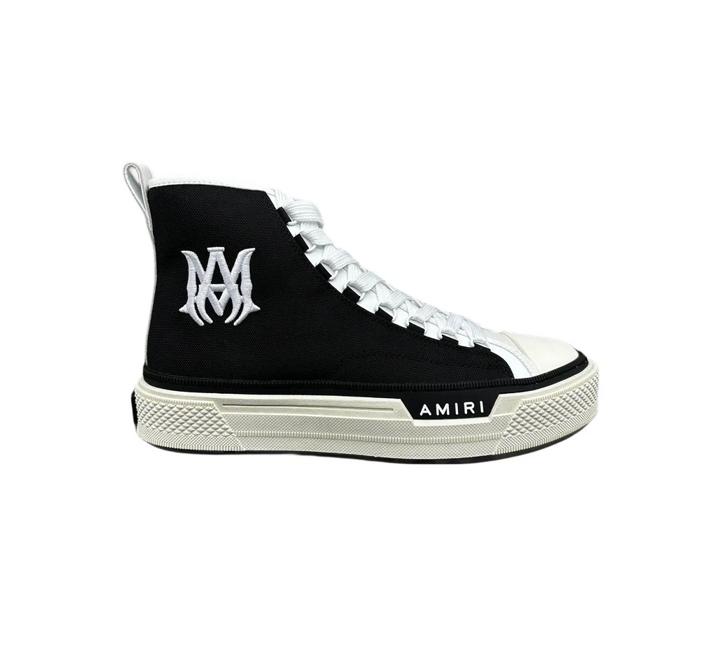 Amiri | Skel-Top Canvas High Sneaker | Black & White Amiri