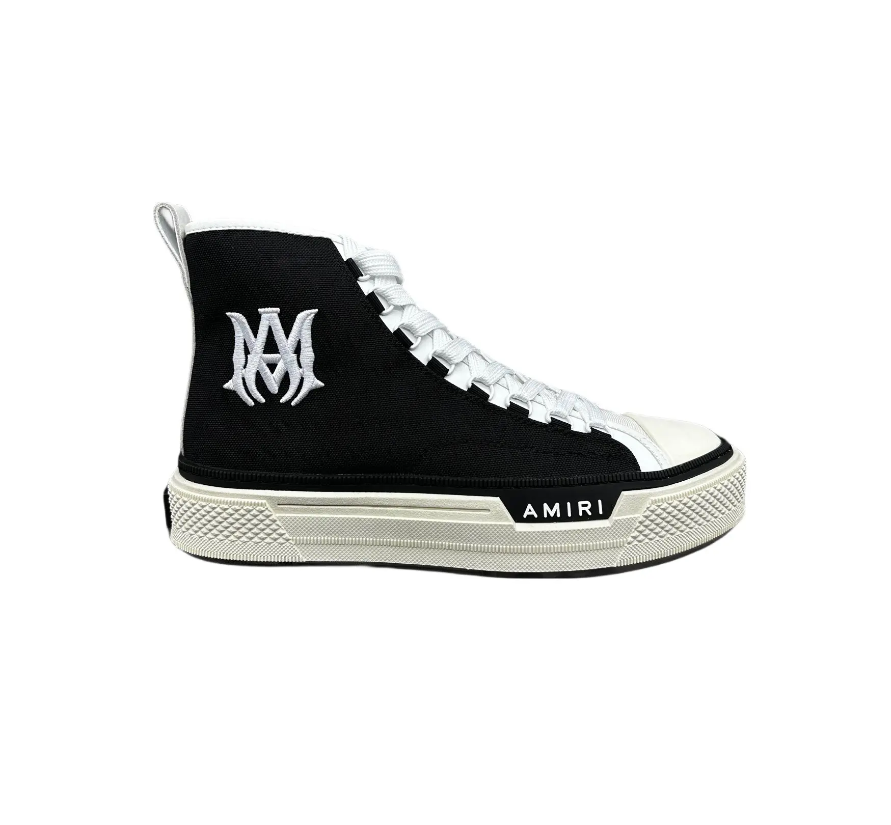 Amiri | Skel-Top Canvas High Sneaker | Black & White Amiri