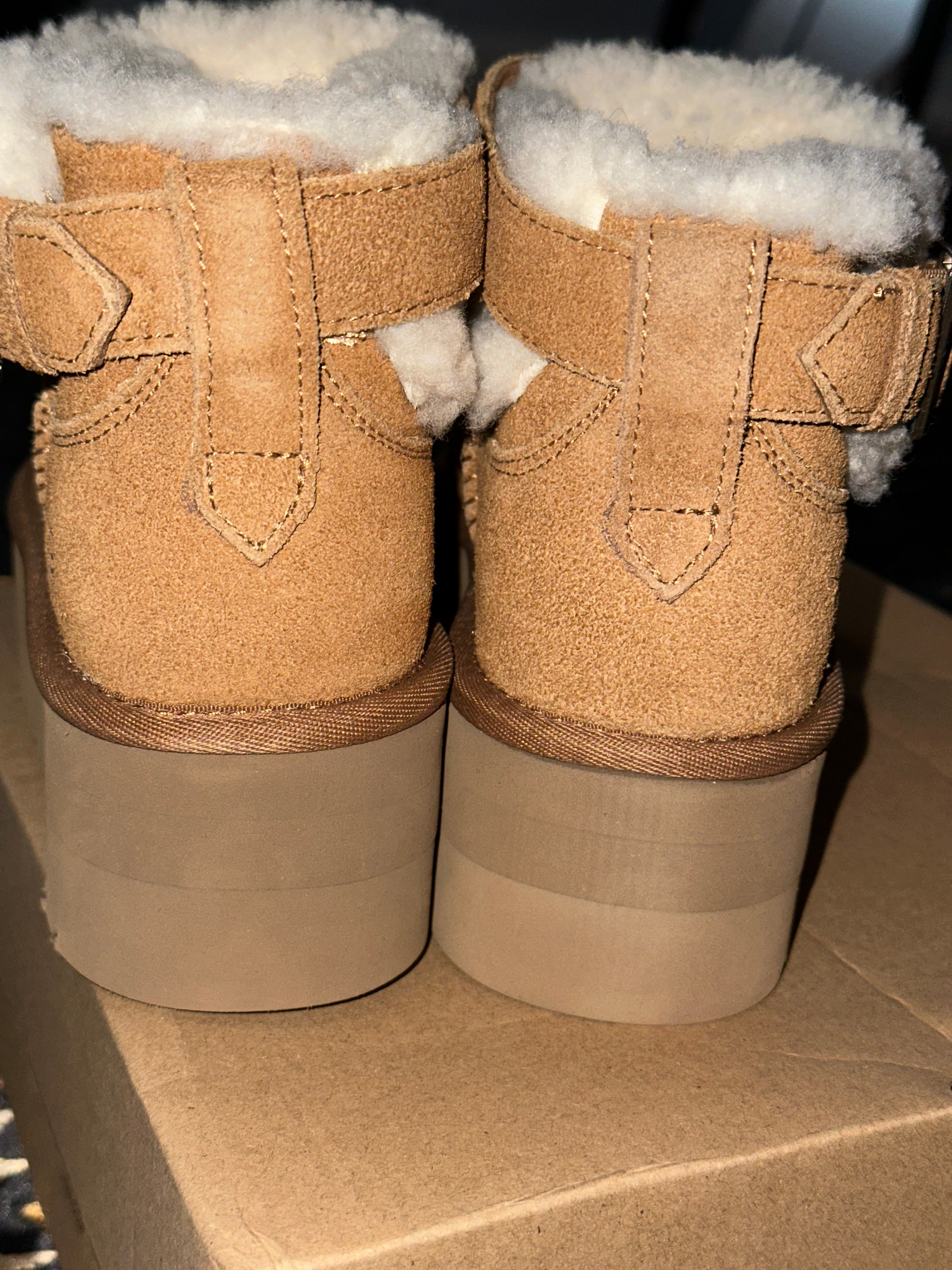UGG | Ultra Mini Belted Roller Boots | Chestnut