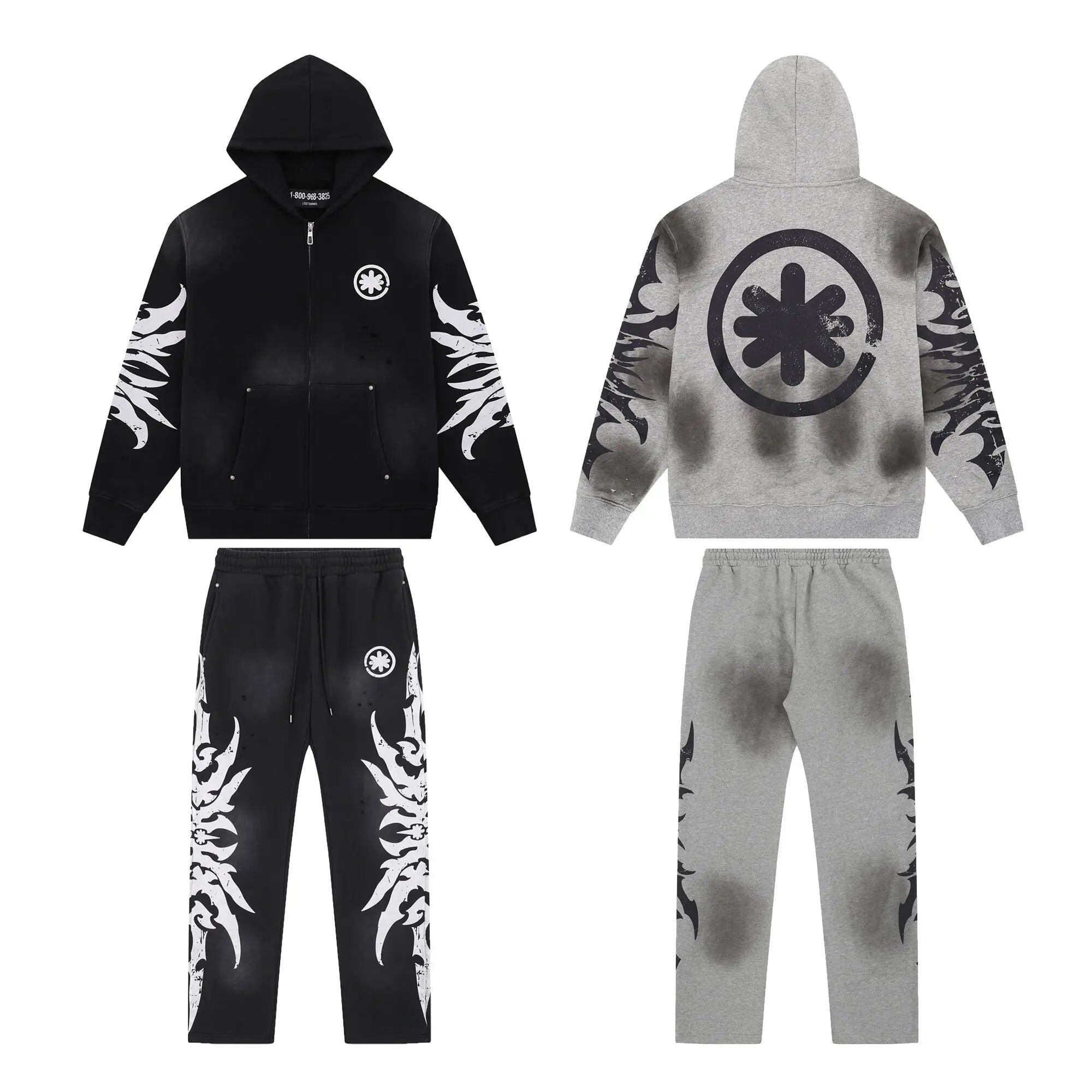 LOSTSHDWS | Full Zip Tracksuit Set Black LOSTSHDWS