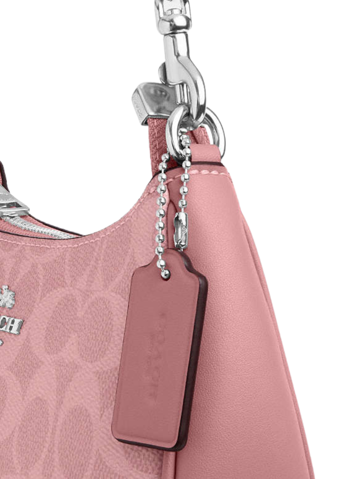 Coach | Teri Mini Crossbody Bag | Signature Canvas | Silver / Pink