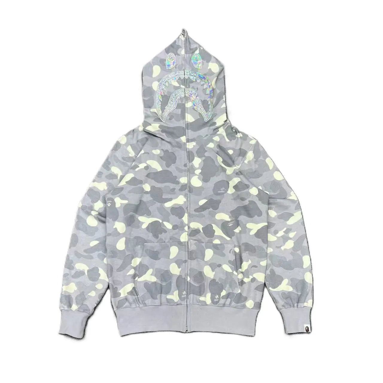 BAPE | Shark Full Zip Hoodie | Grey Camo & Black Camo Bape