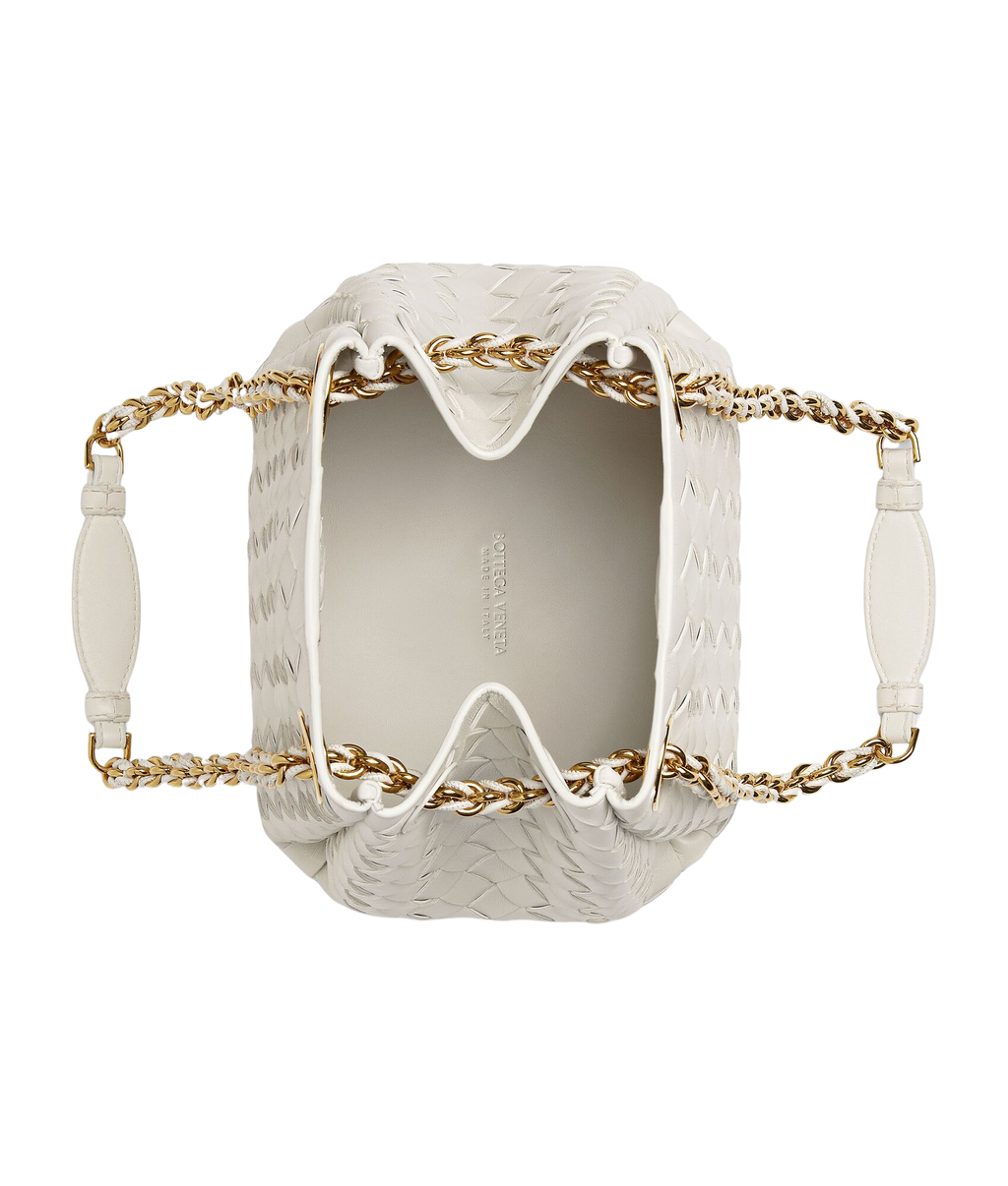 Bottega Veneta | Small Parachute Chain | Chalk Intrecciato Leather