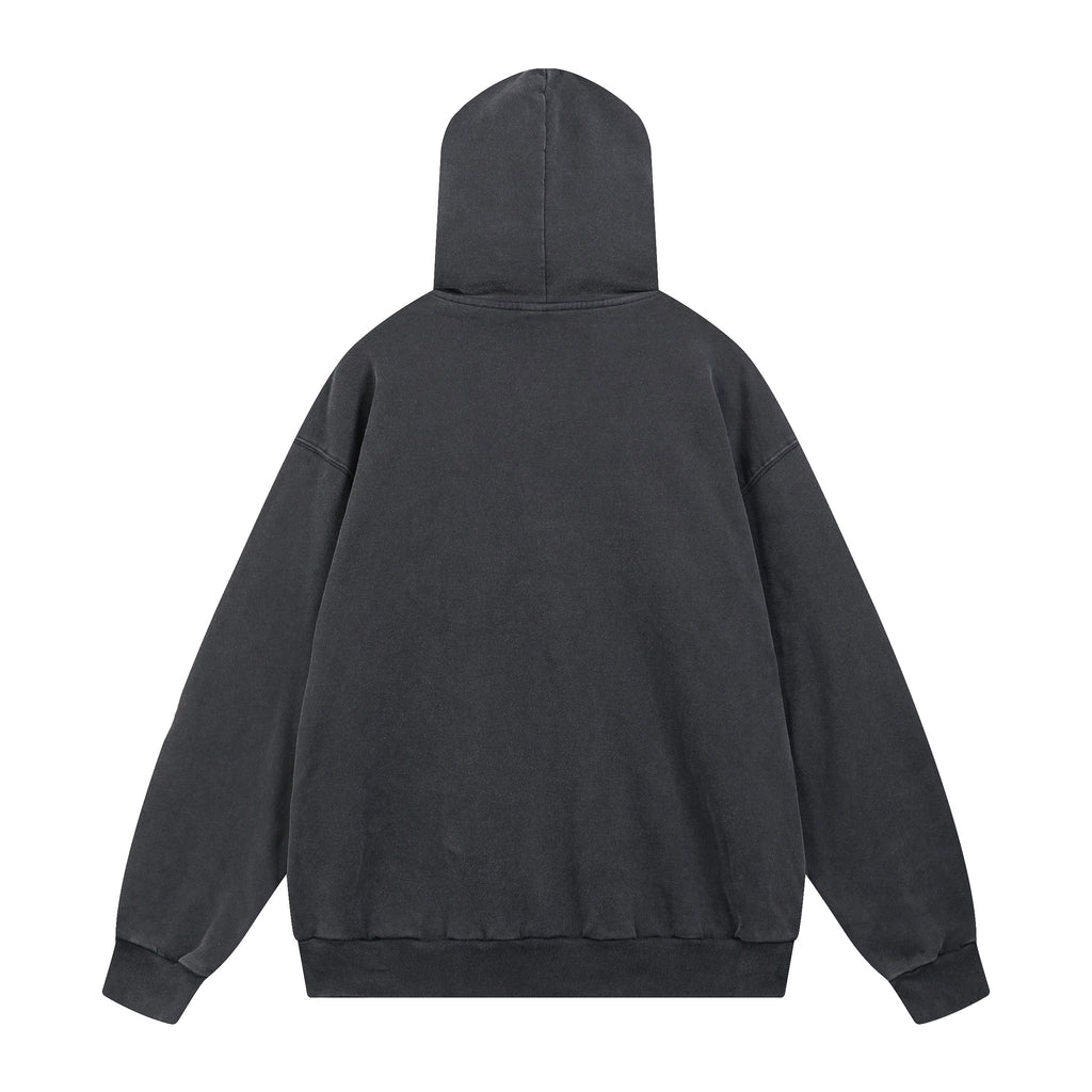 Balenciaga | Charcoal BB Distorted Logo Hoodie
