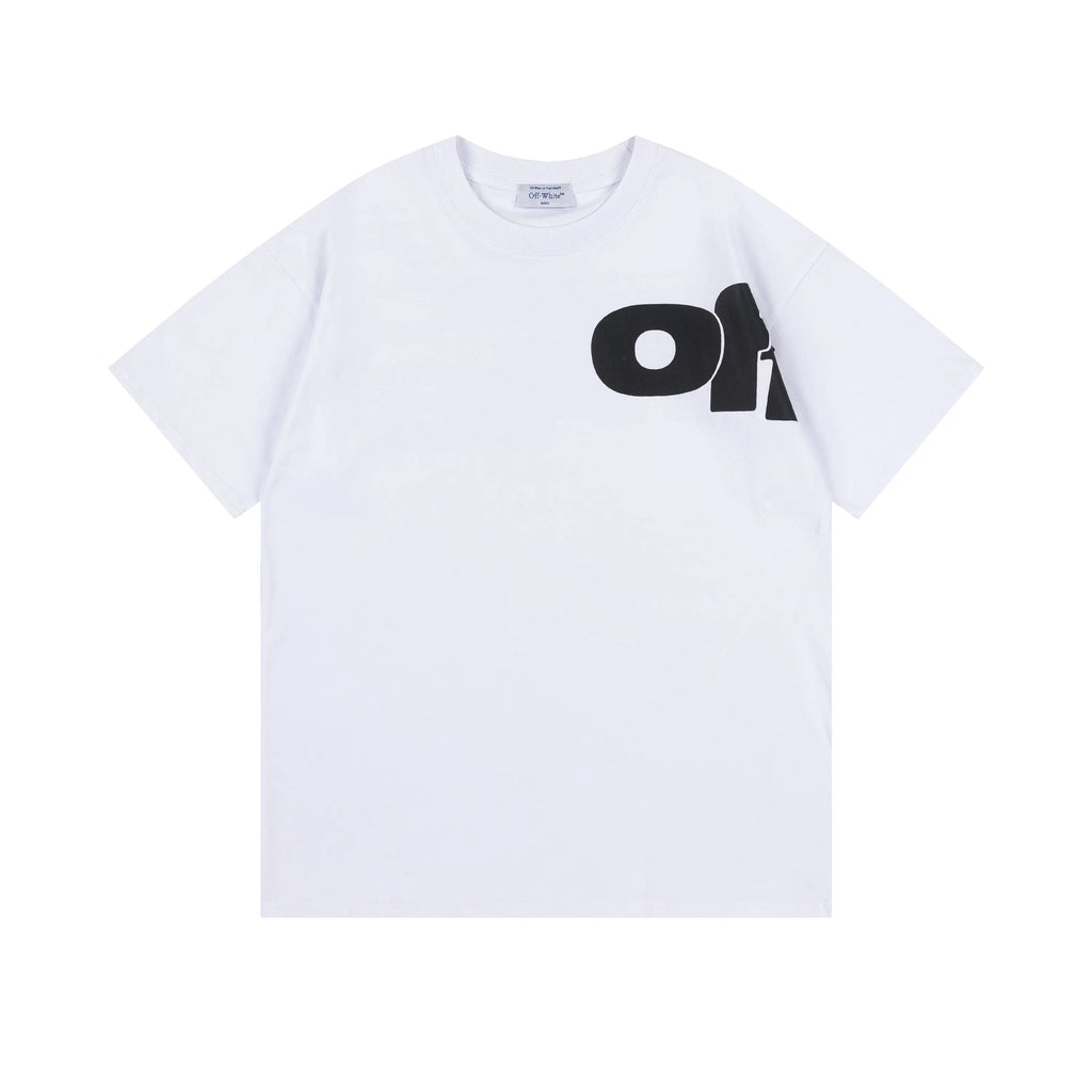 Off-White | Split-Logo Typography Tee | Black, White, or Olive Off-White