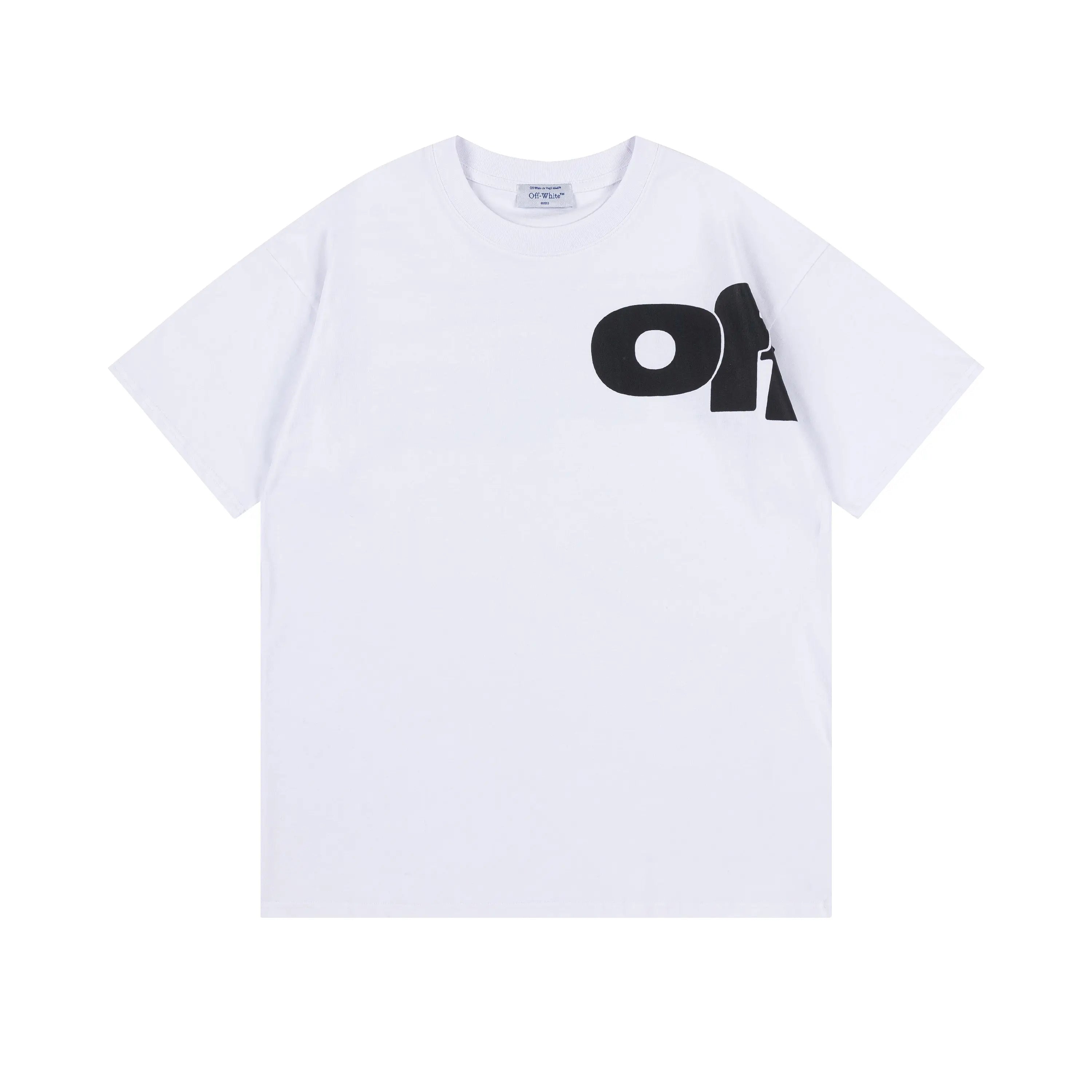 Off-White | Split-Logo Typography Tee | Black, White, or Olive Off-White