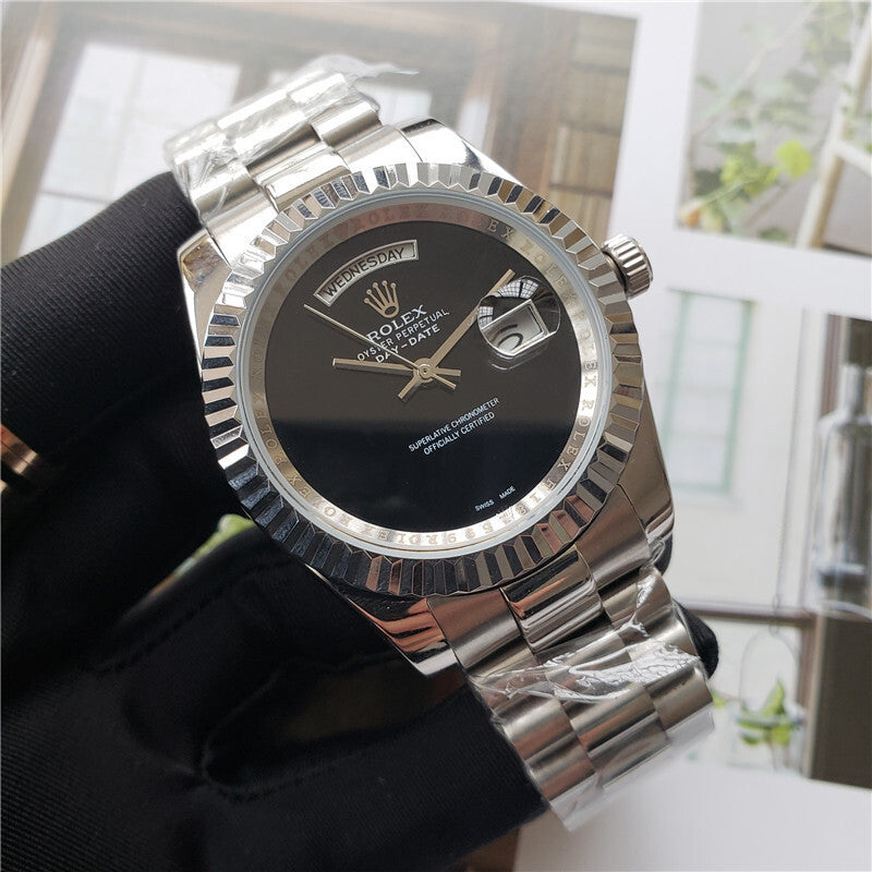 Rolex | Oyster Perpetual Day-Date | Silver & Black Dial