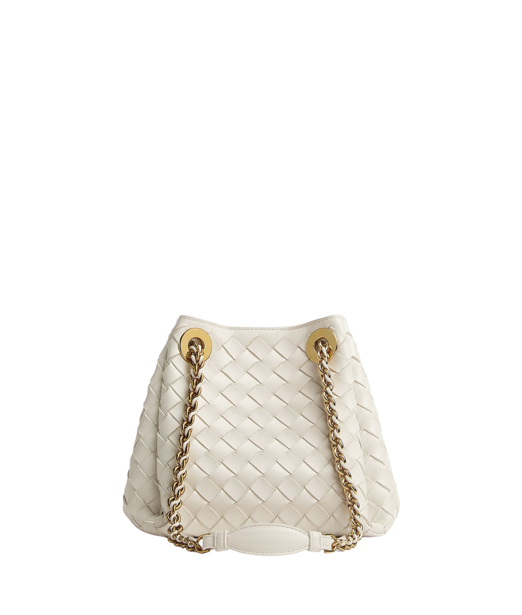 Bottega Veneta | Small Parachute Chain | Chalk Intrecciato Leather
