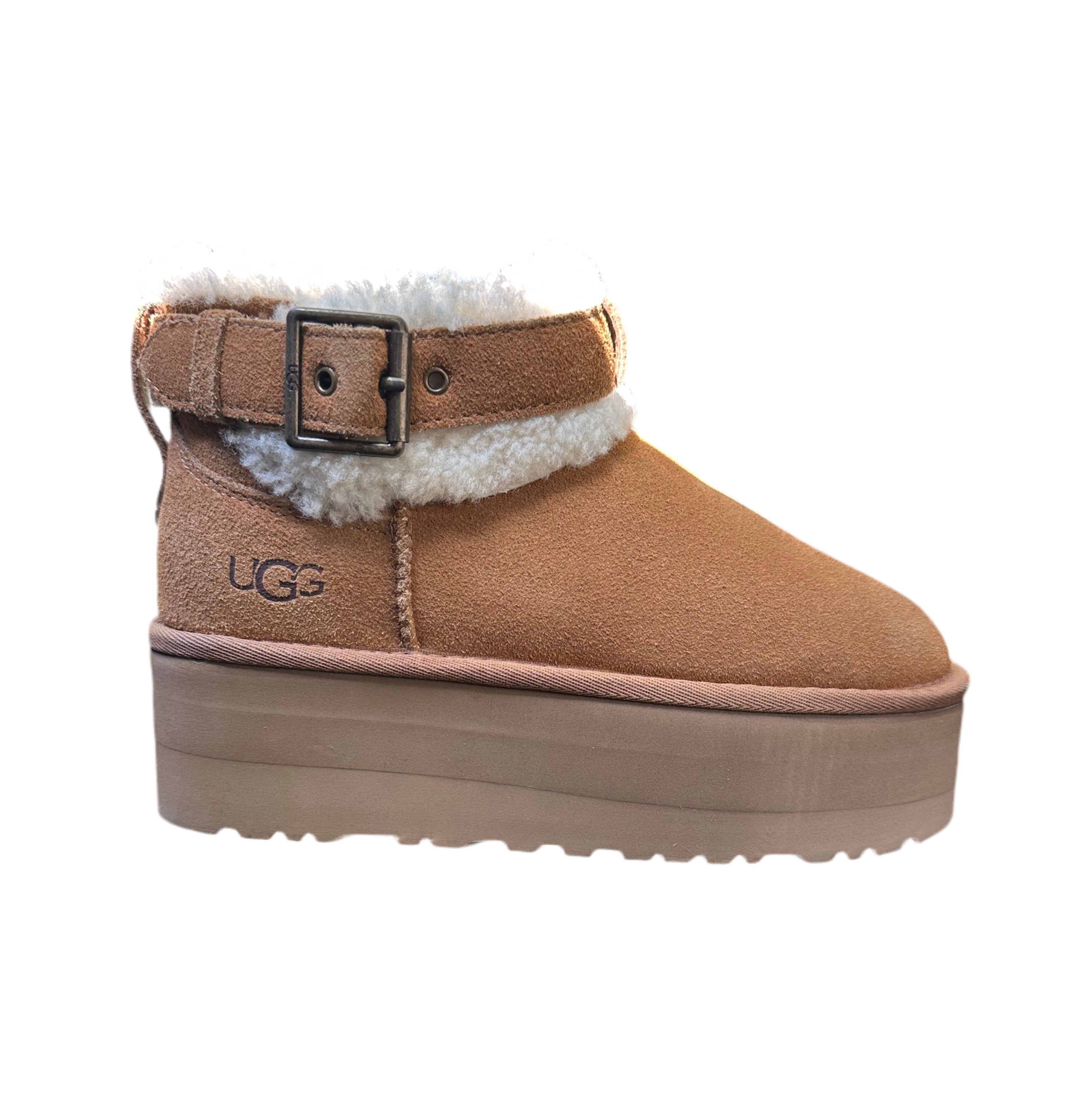 UGG | Ultra Mini Belted Roller Boots | Chestnut