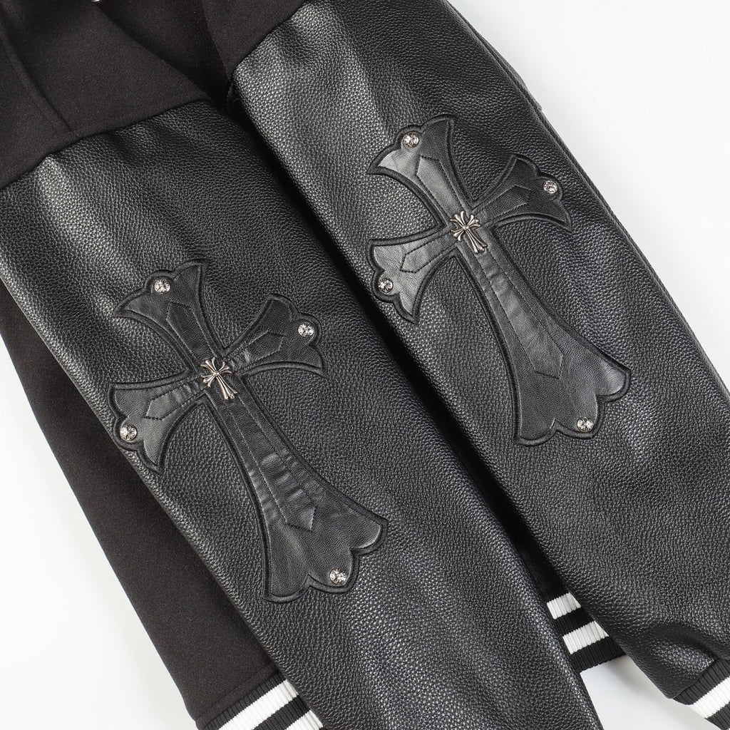 Chrome Hearts | Horse Shoe Embroidered Patch Varsity Jacket in Black