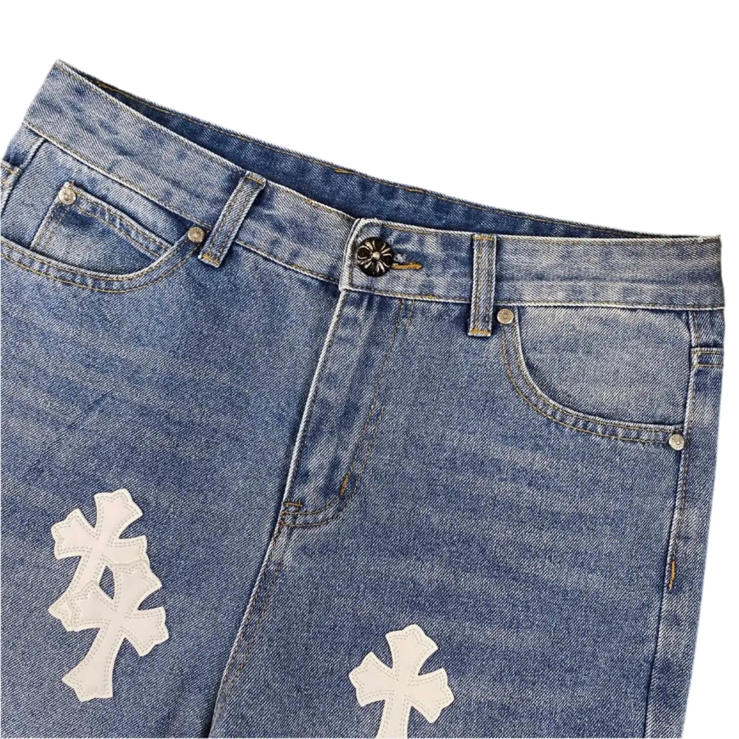 Chrome Hearts | Cross Patch Jeans | Blue Denim Chrome Hearts