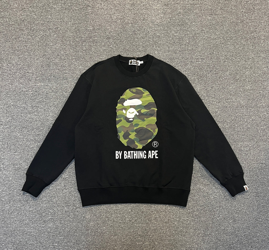 BAPE | Camo Shark Crewneck Sweater | Green, Blue, Pink