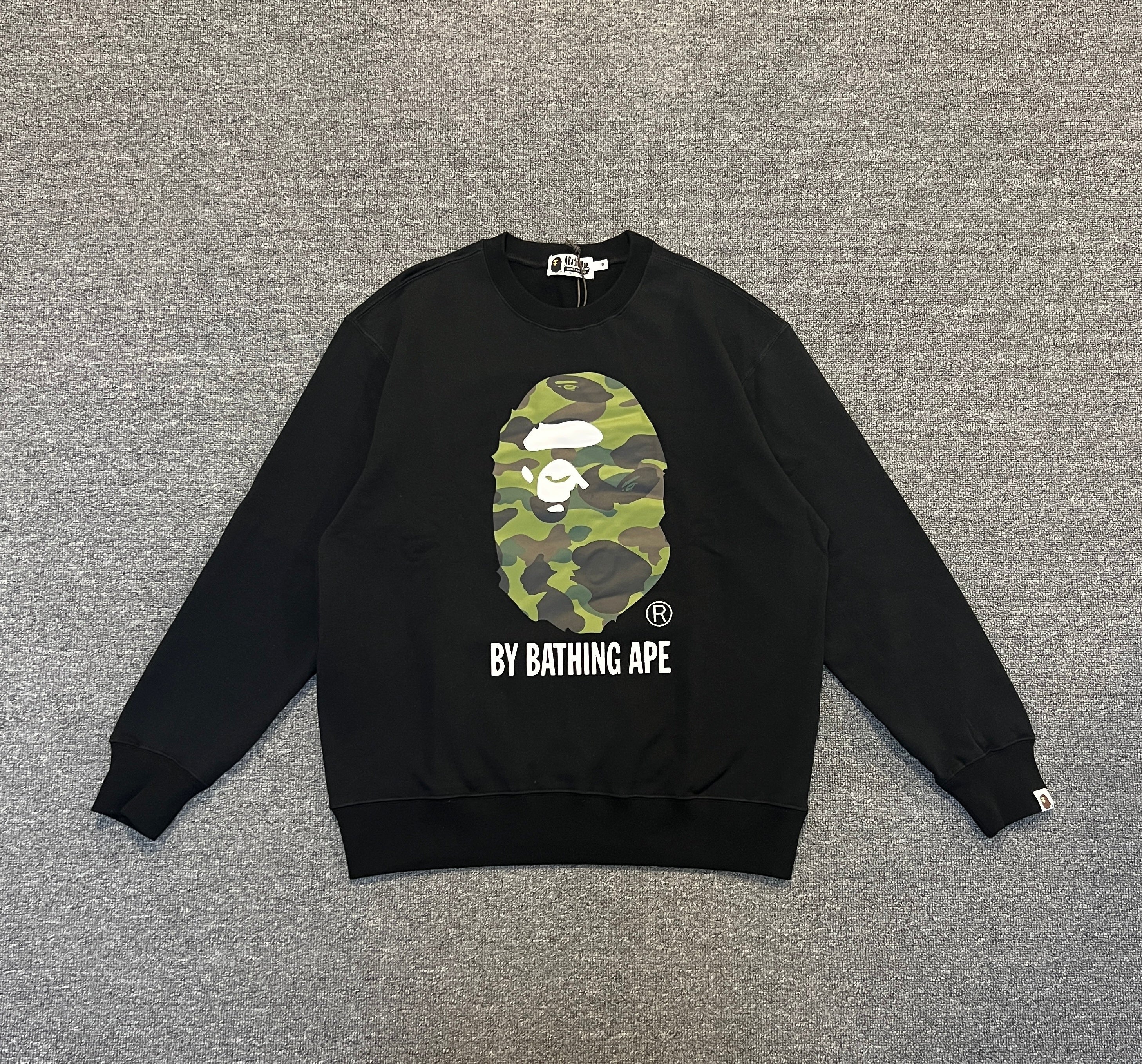 BAPE | Camo Shark Crewneck Sweater | Green, Blue, Pink