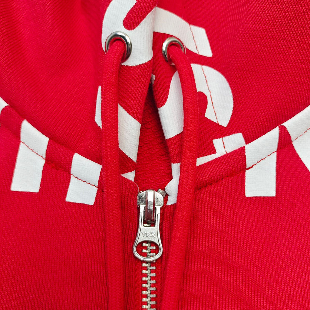 Denim Tears x Arthur Rafa | Systemic Racism Controls America Zip Up Hoodie | Red/White