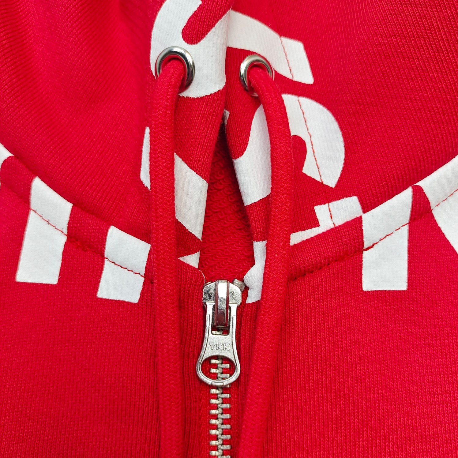 Denim Tears x Arthur Rafa | Systemic Racism Controls America Zip Up Hoodie | Red/White