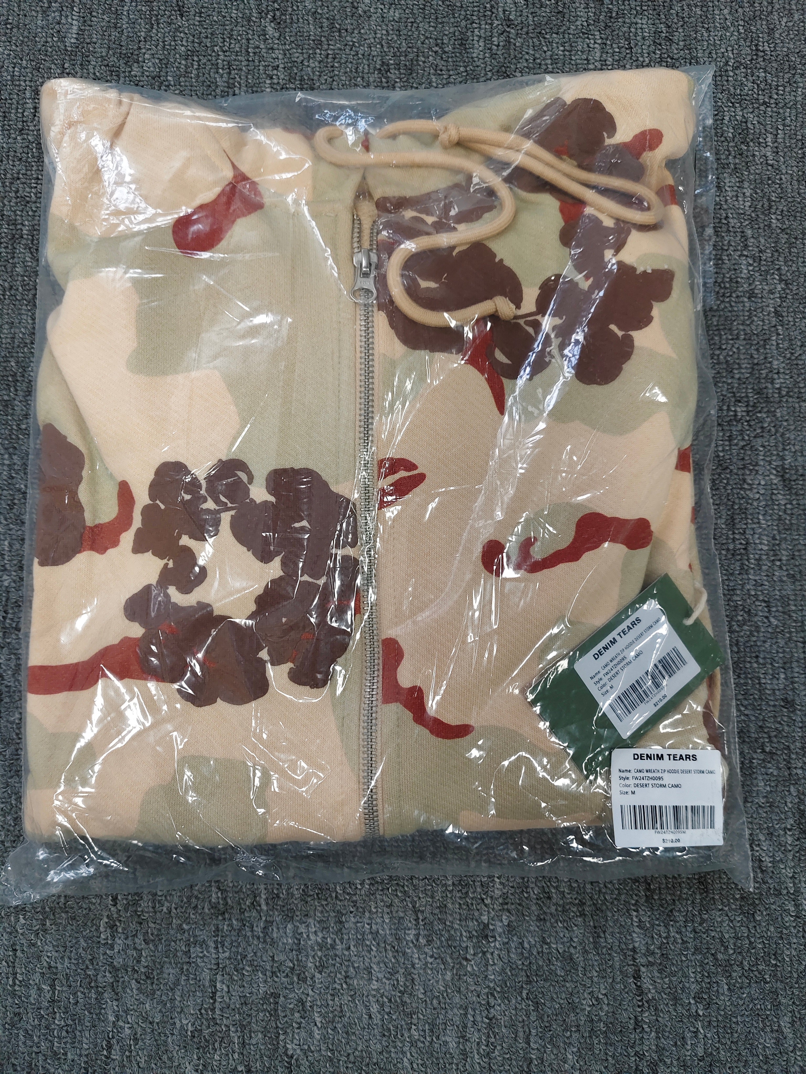 Denim Tears | Camo Floral Zip Hoodie | Blue, Grey, Beige Camo