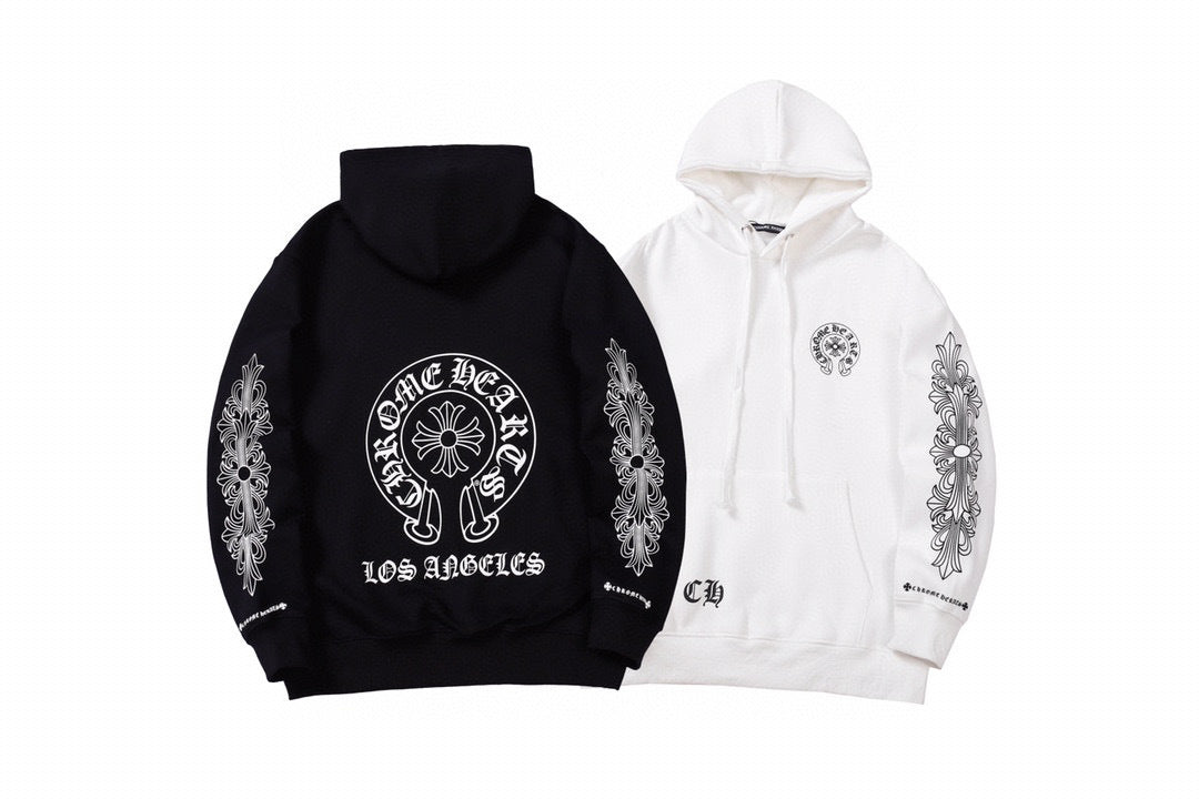 Chrome Hearts | Cross Motif Los Angeles Hoodie in Black & White