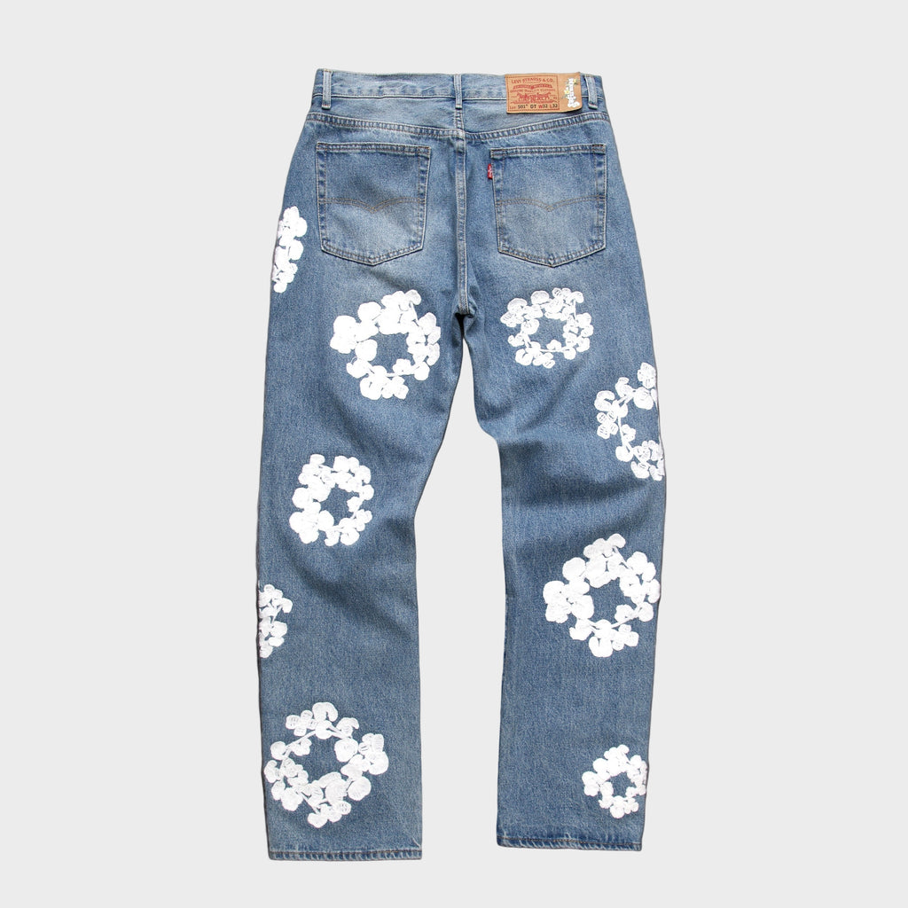 Denim Tears | Wreath Print Jeans | Black & Blue