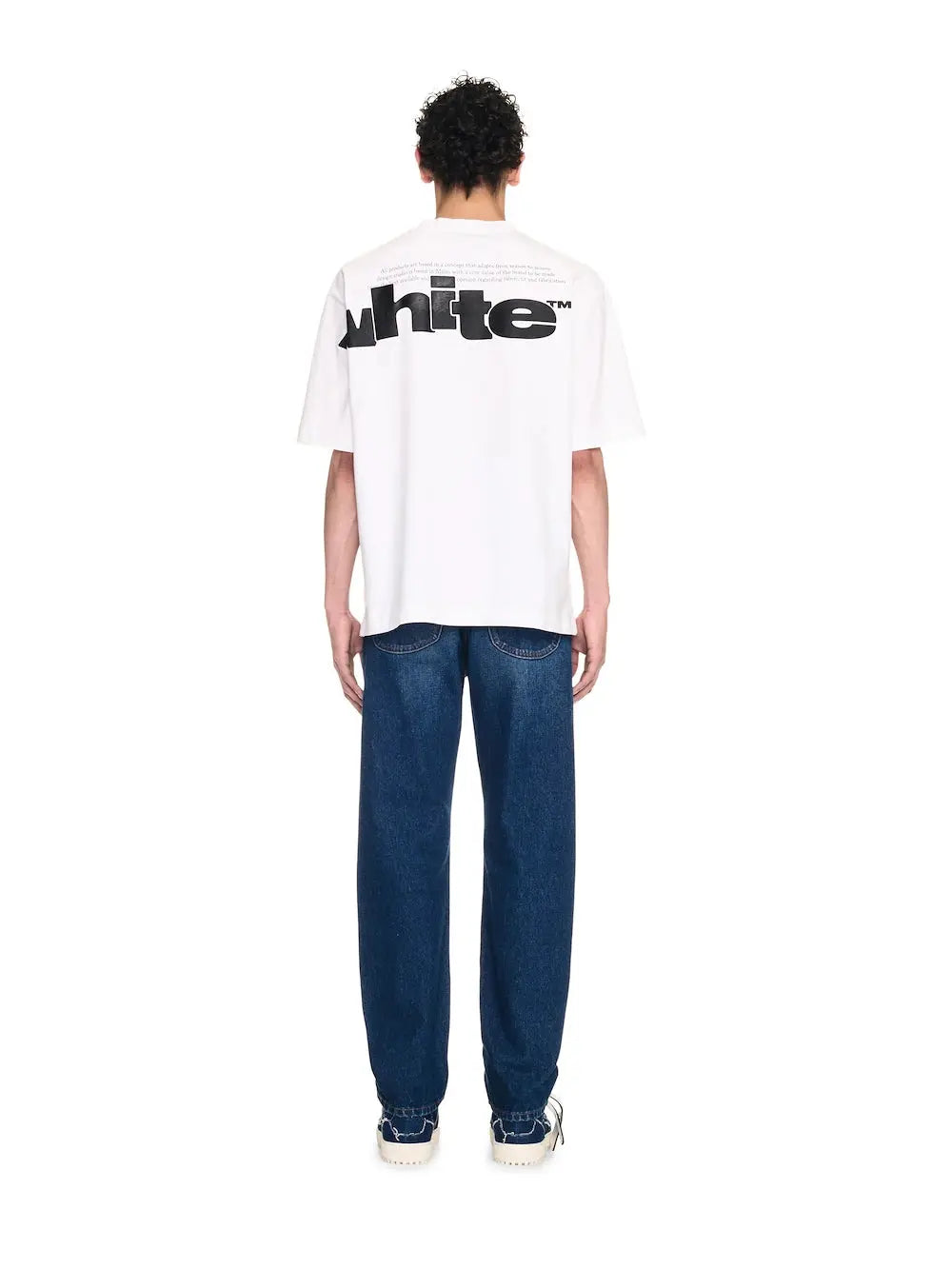 Off-White | Split-Logo Typography Tee | Black, White, or Olive Off-White
