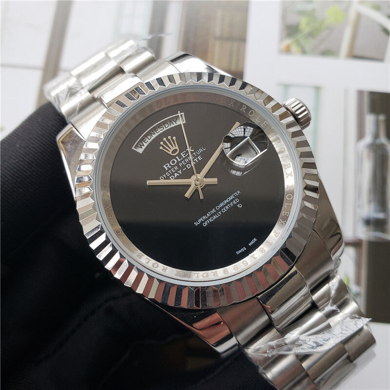 Rolex | Oyster Perpetual Day-Date | Silver & Black Dial