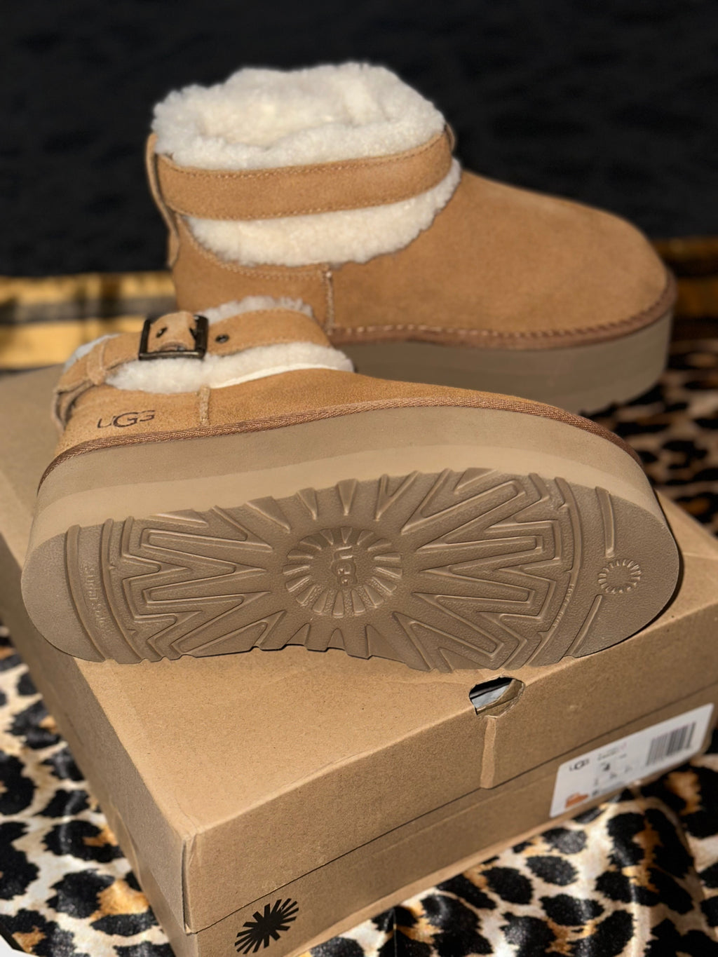UGG | Ultra Mini Belted Roller Boots | Chestnut