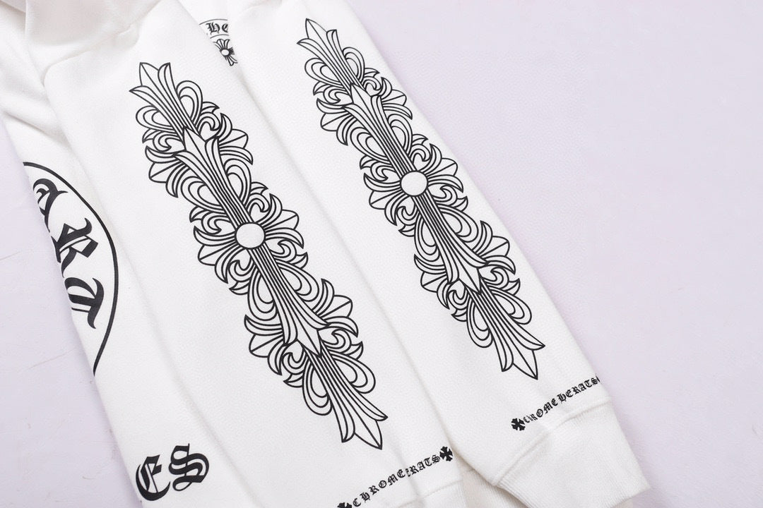 Chrome Hearts | Cross Motif Los Angeles Hoodie in Black & White