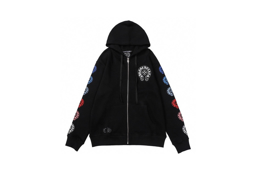 Chrome Hearts | Horseshoe Logo Zip Hoodie in Black or White
