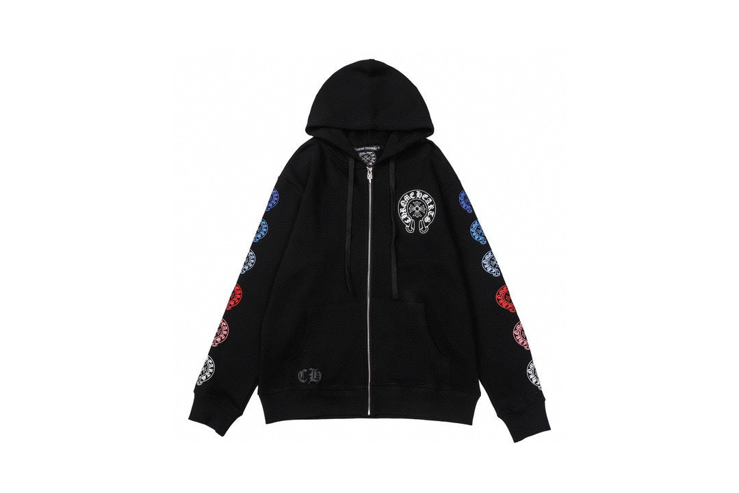 Chrome Hearts | Horseshoe Logo Zip Hoodie in Black or White