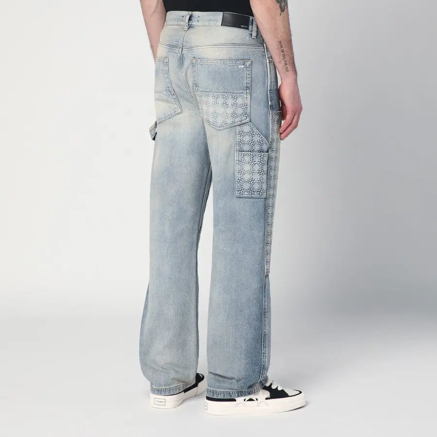 Amiri | Carpenter Monogram Panel Jeans | Light Wash Denim Amiri