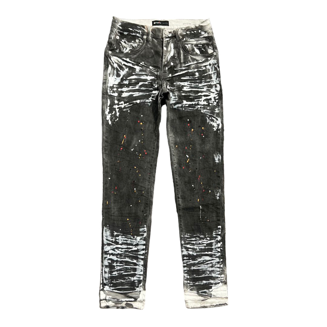 Black jeans with paint splatter