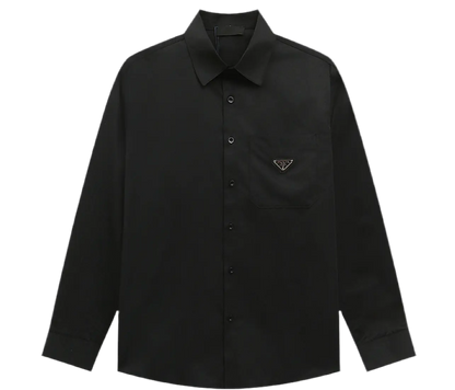 Prada | Classic Logo Poplin Shirt | Black or White | Long Sleeve Button-Up Prada
