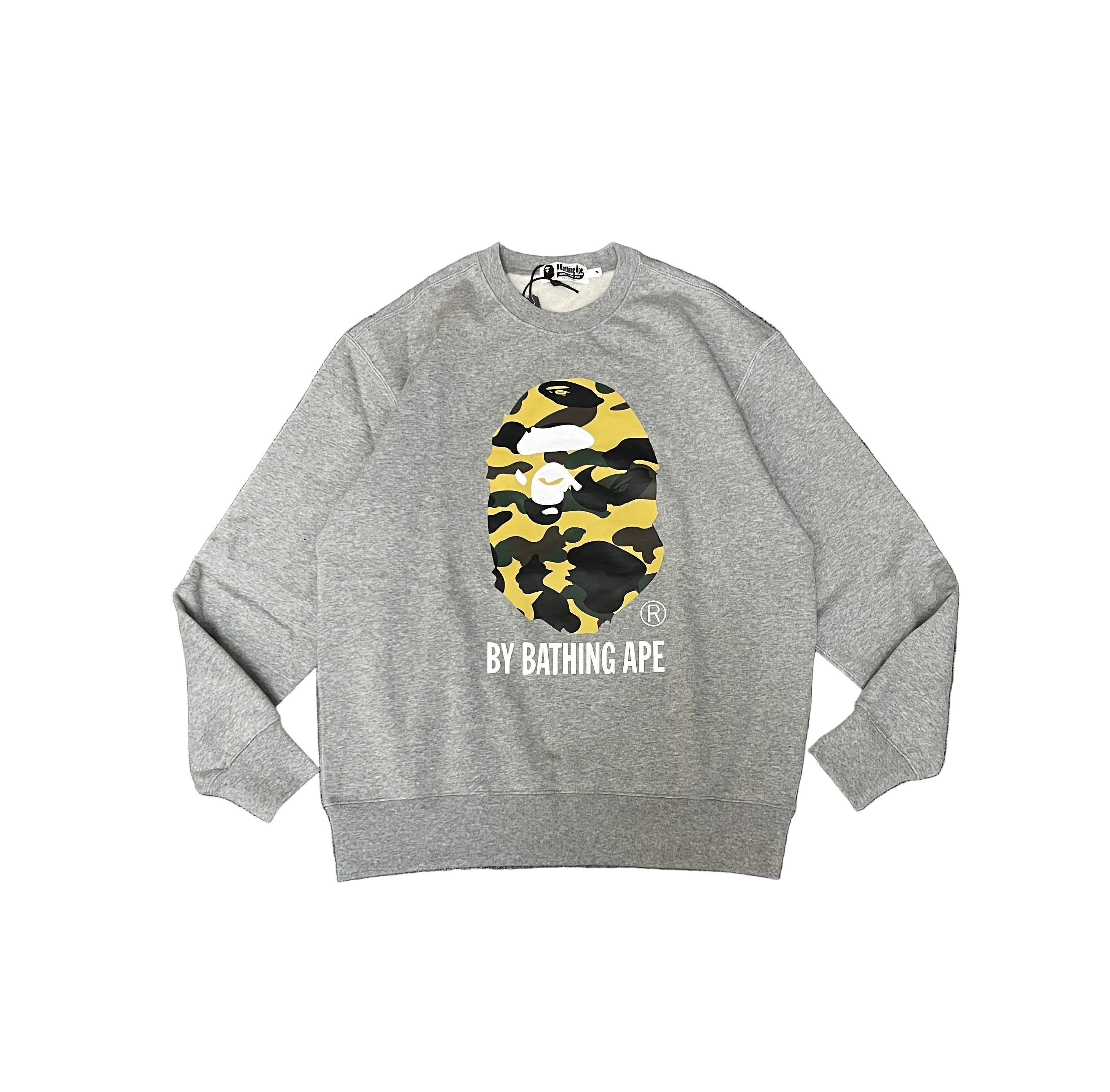 Bape | Grey Camo Ape Head Crewneck Sweatshirt