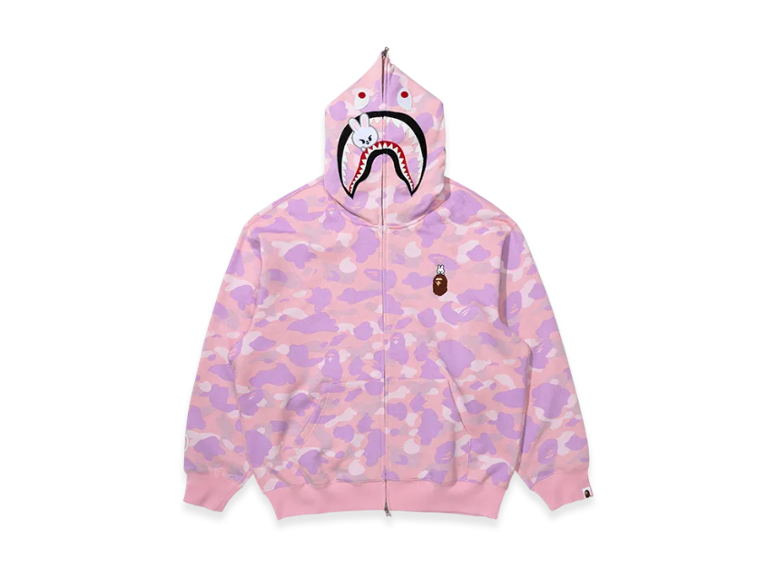 Stray Kids x A Bathing Ape® (BAPE) | Shark Full Zip Hoodie | Pink Camo (PRE ORDER)